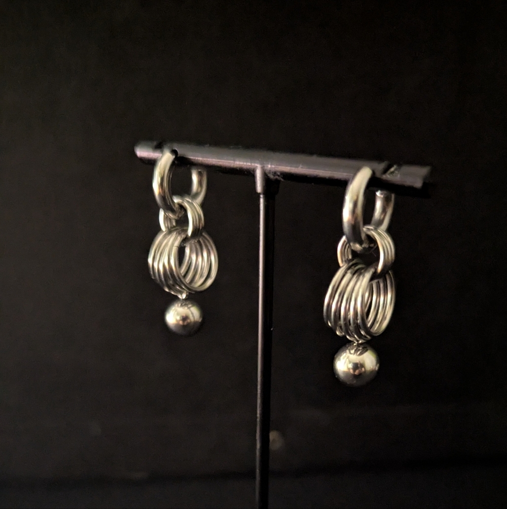 Nebula Stainless Steel Chainmaille Hoop Earrings